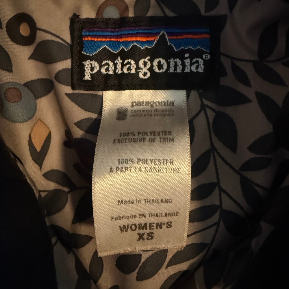 Patagonia Mor Coat Quilted Insulated Full Length Jacket Black Lining XS 28496 - Picture 5 of 11
